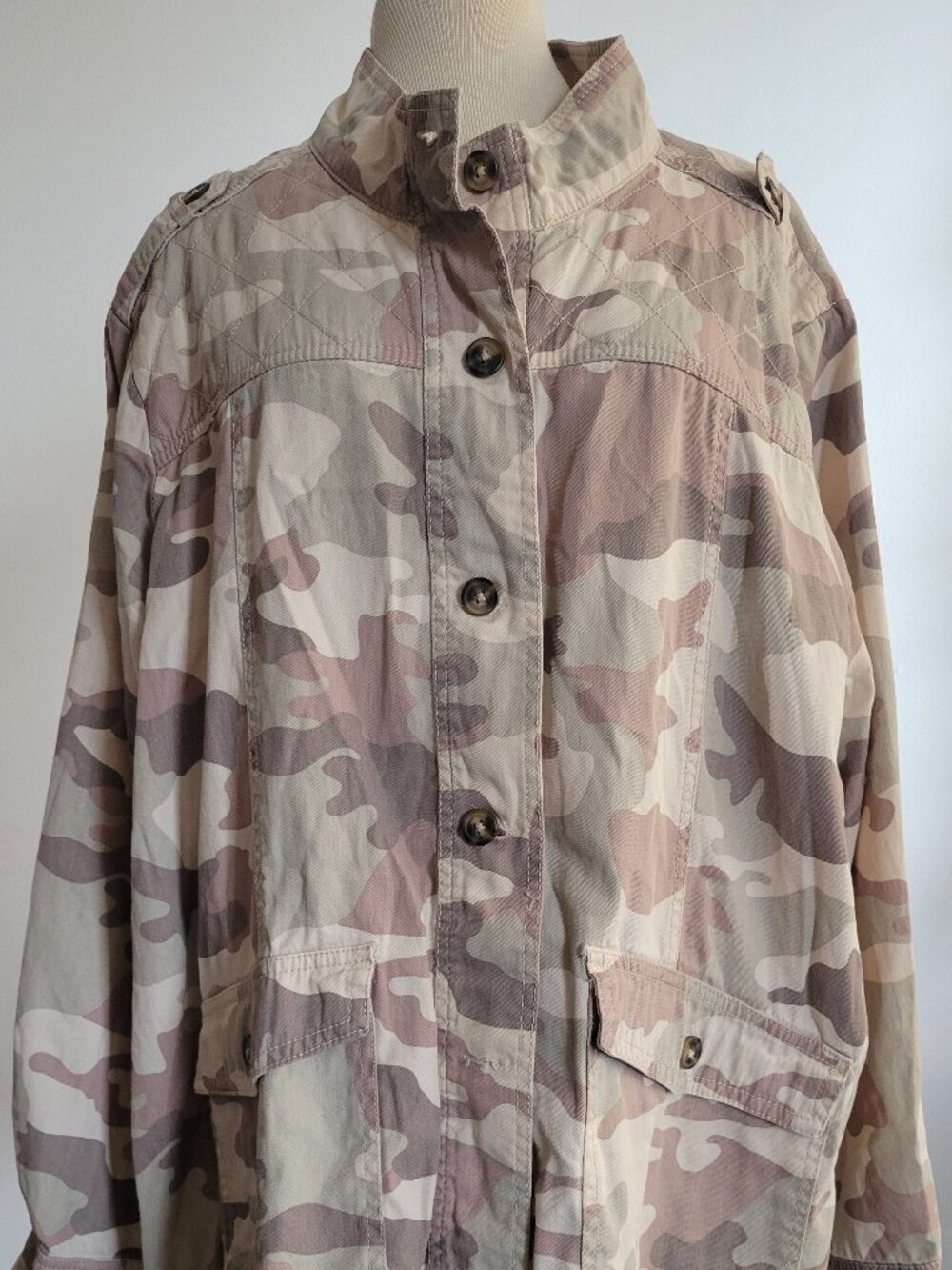 Maurice's Camo Utility Jacket 3X Plus Size Desert Camouflage Military Inspired